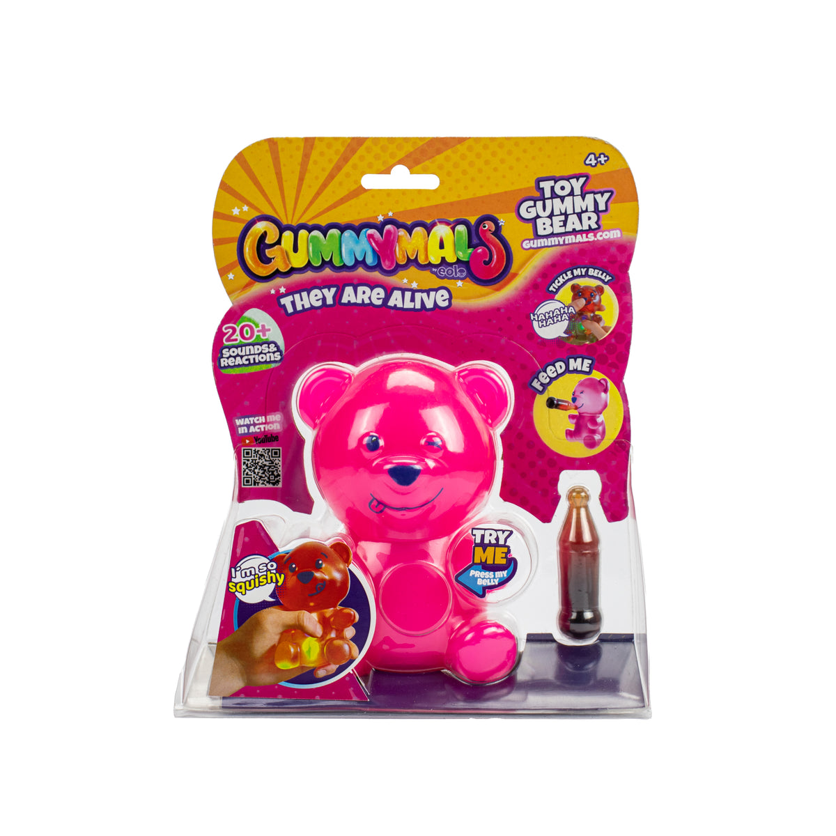 Gummymals Interactive Gummy Bear With 20 Reactions & Sounds - Pink