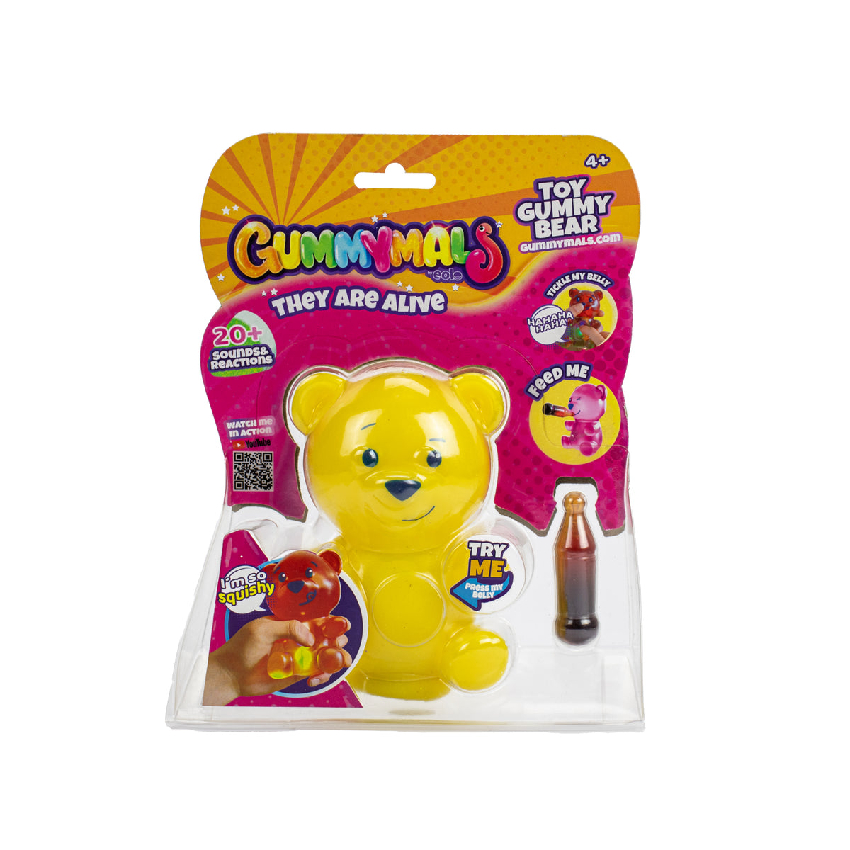Gummymals Interactive Gummy Bear With 20 Reactions & Sounds - Yellow