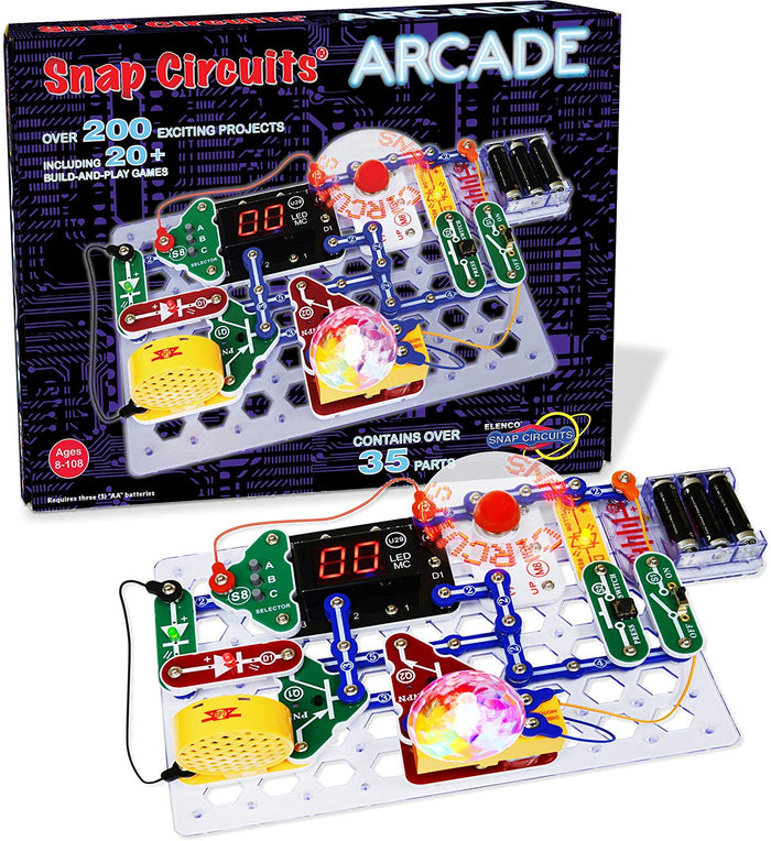 Snap Circuits Arcade Electronics Exploration Kit Over 200 STEM Projects 4-Color Project Manual  20+ Build and Play Games  35+ Snap Modules