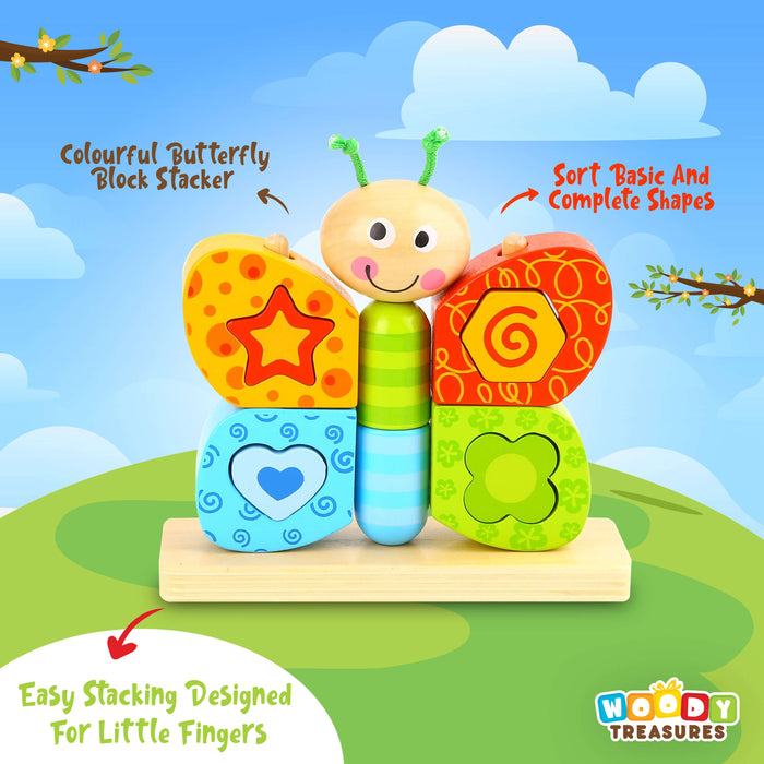Woody Treasures Wooden Stacking Butterfly