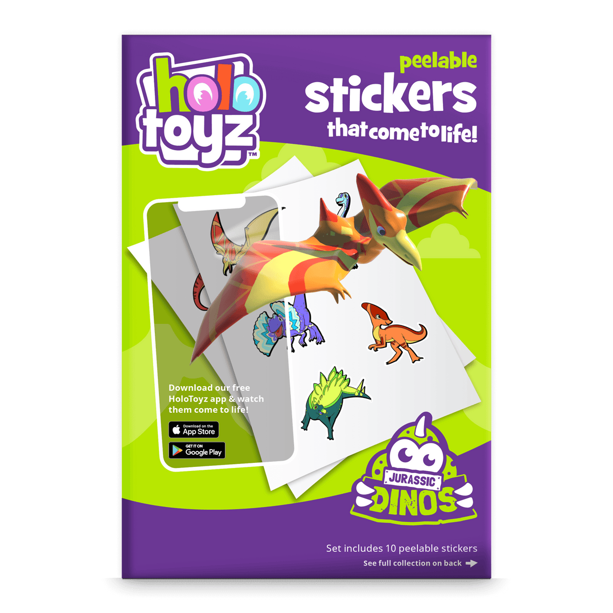 Holotoyz Jurassic Dinos Peelable Stickers