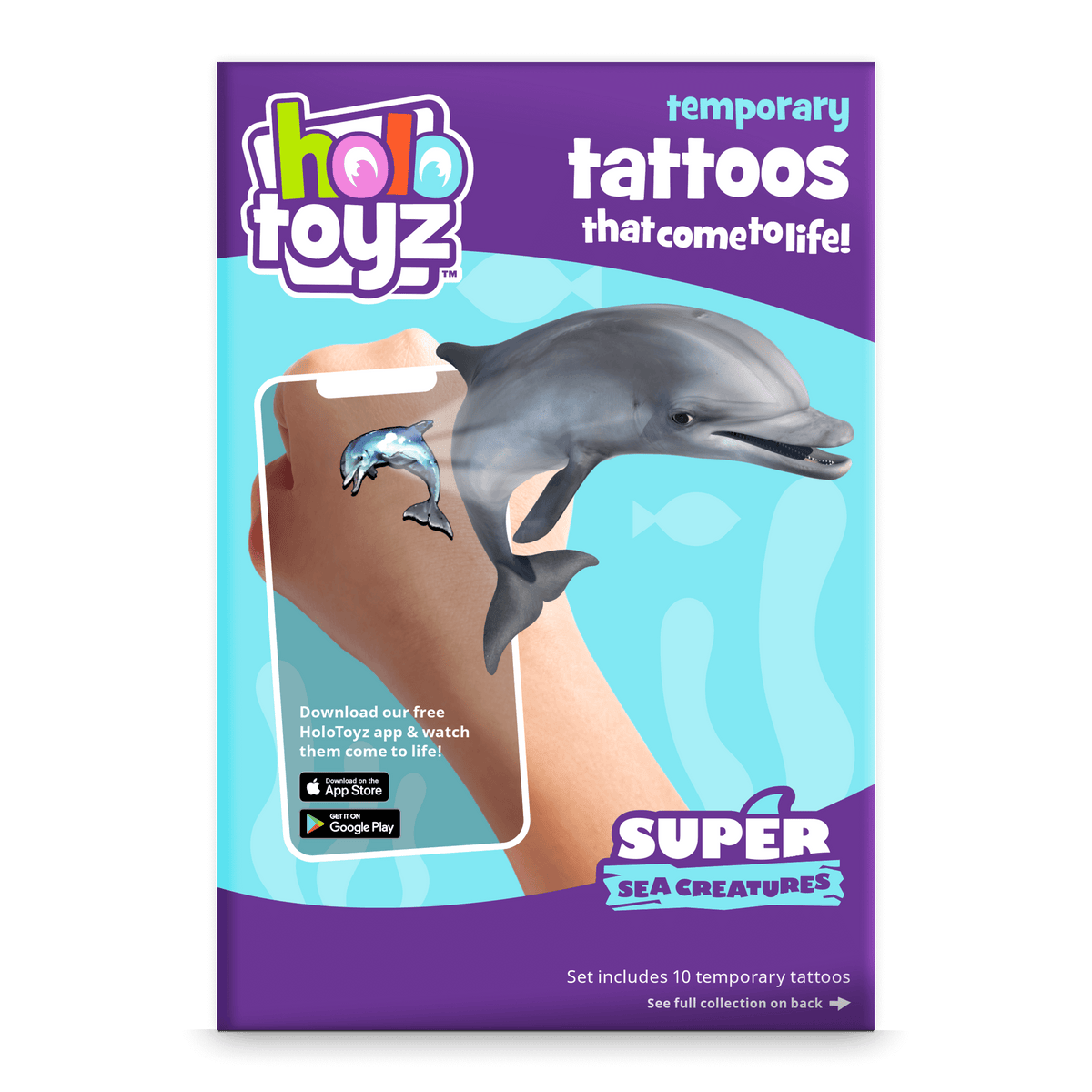 Holotoyz Super Sea Creatures Temporary Tattoos