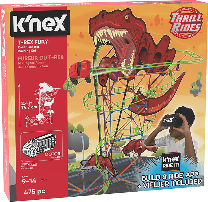KNex Thrill Rides, T-Rex Fury Roller Coaster Building Set,
